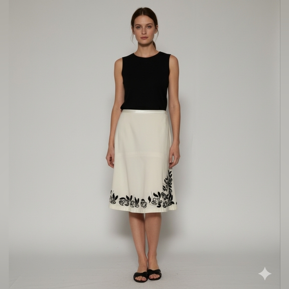 White House Black Market Dresses & Skirts - WHBM Ivory Cream Lace Floral Cutout A-Line Vintage Mini Skirt Size 0 (XS)